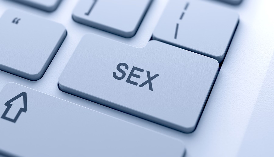 Sex button on keyboard with soft focus
