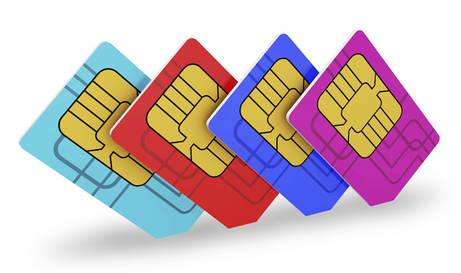 Multi colored SIM cards