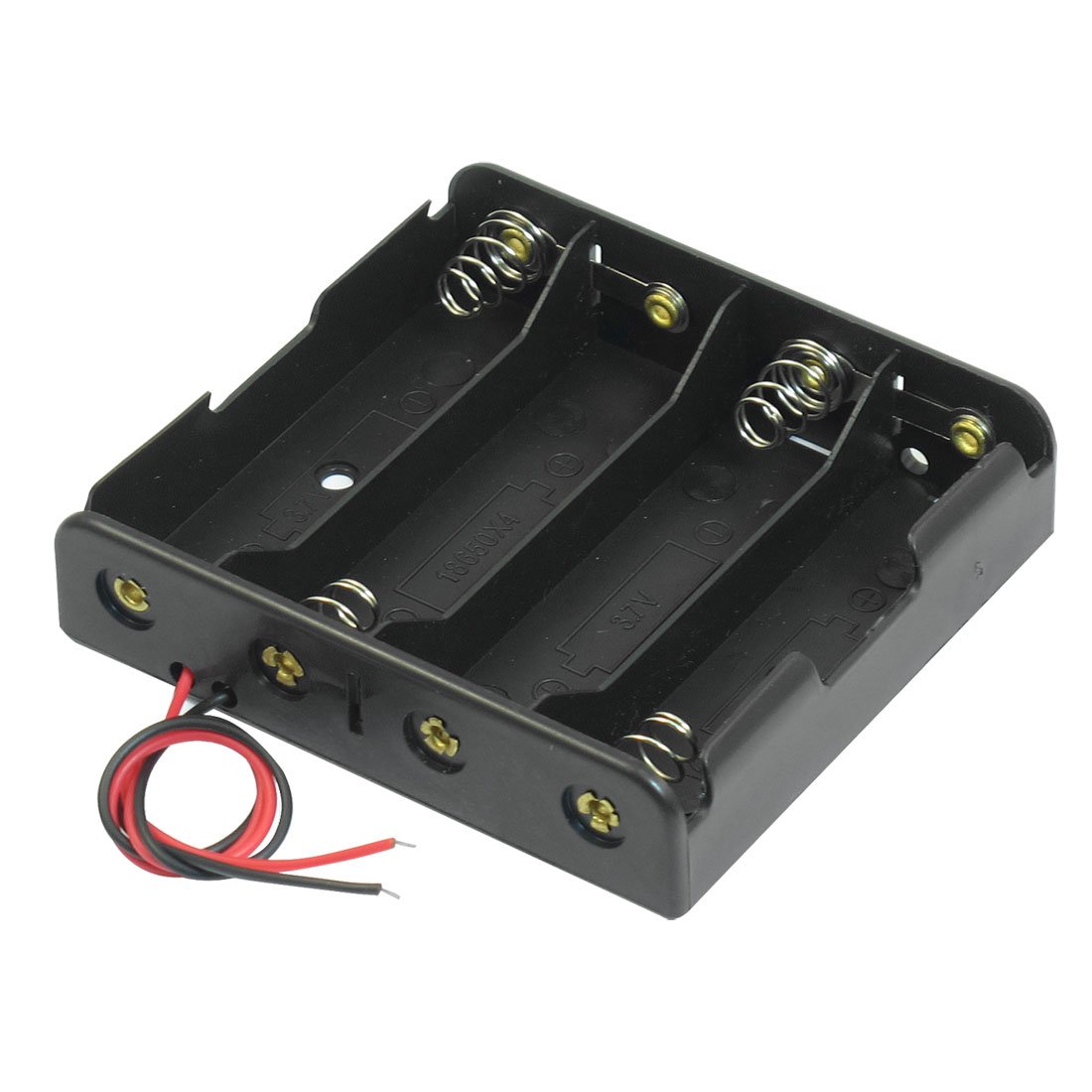 5-X-Black-4-x-3-7V-18650-Pointed-Tip-Battery-Holder-Case-Wire-Leads